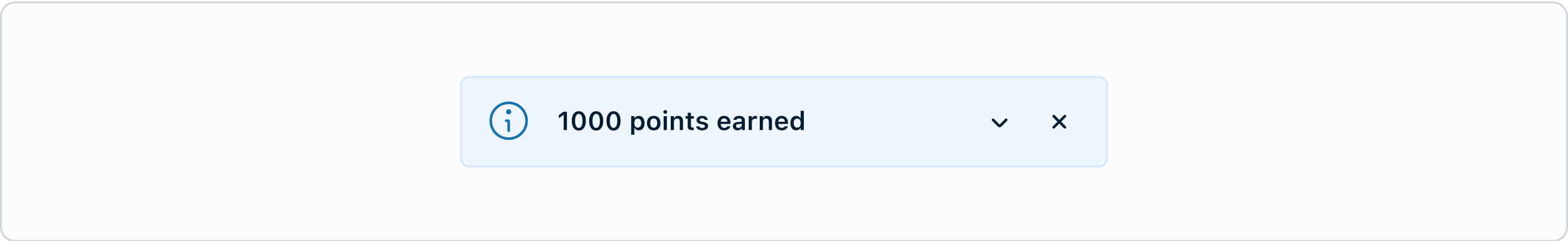 A blue banner in the info status that says "1000 points earned".