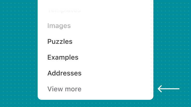 An app nav with so many items that they get truncated into a section called "View more".