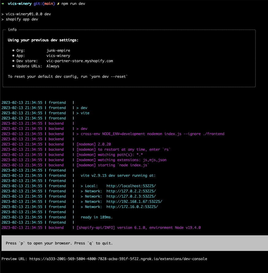 Local Development Server Example