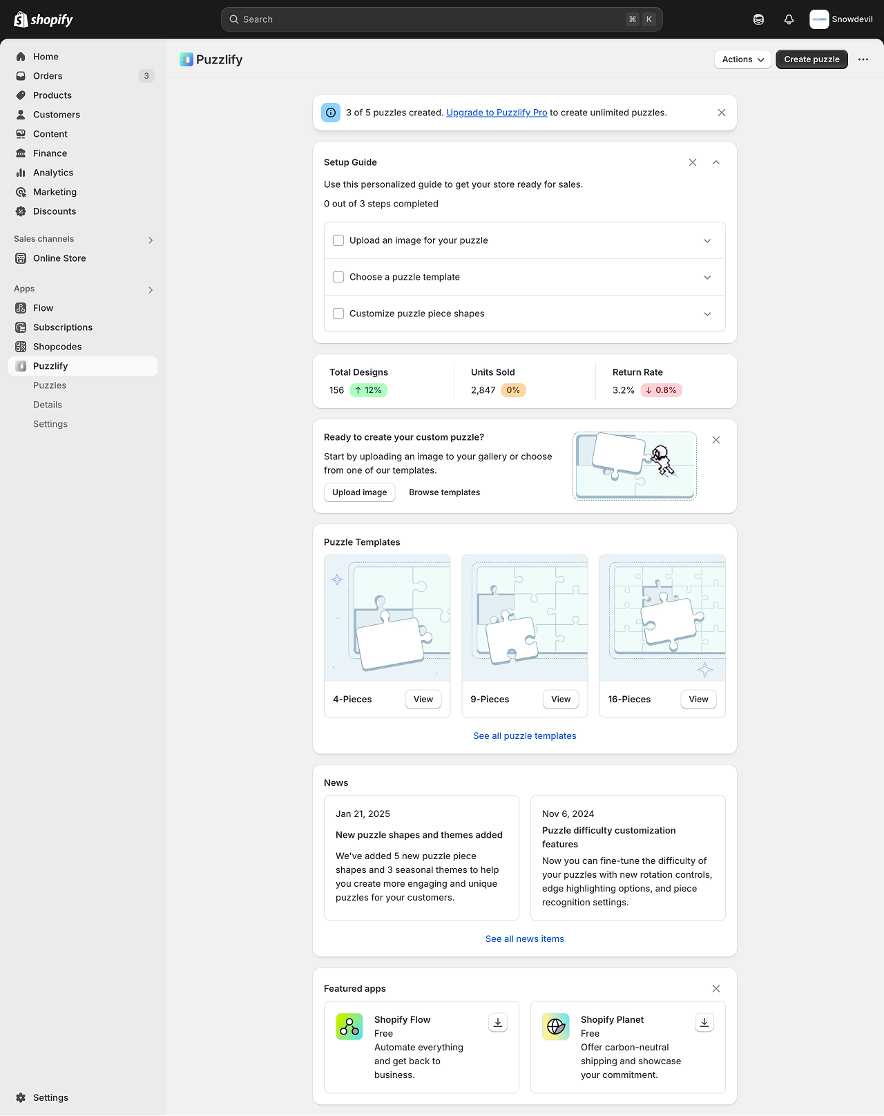 Preview of the homepage pattern
