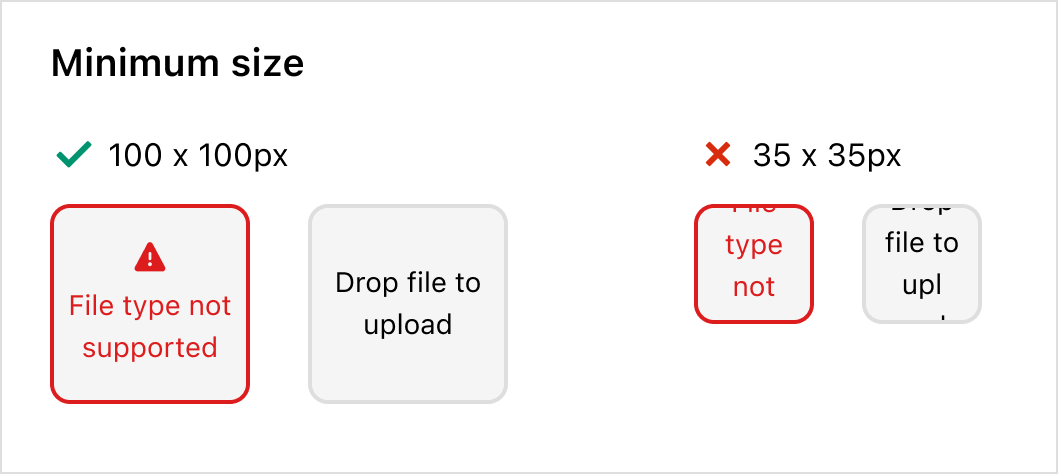 An example showing DropZone with correct minimum size