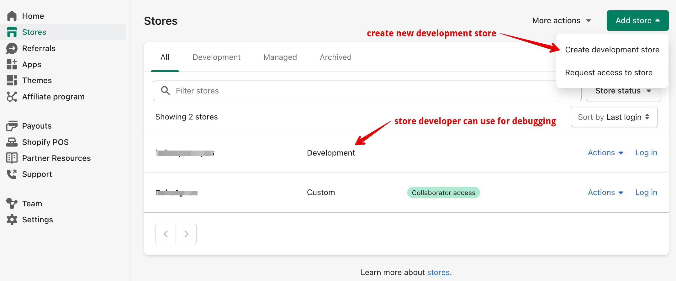 Development store