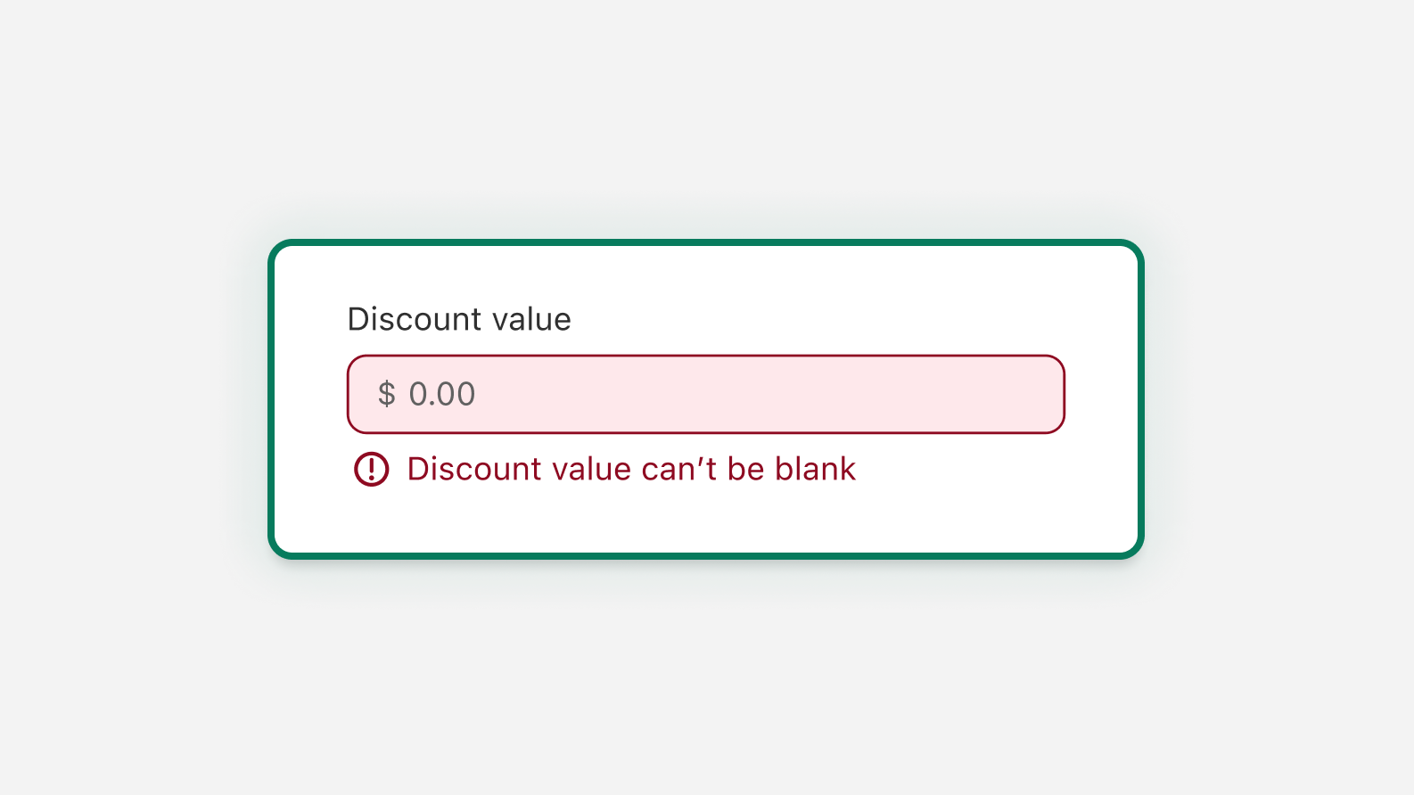 A form field filled with an email address that currently has a typo. An error message that explains the specific issue displays underneath the form.