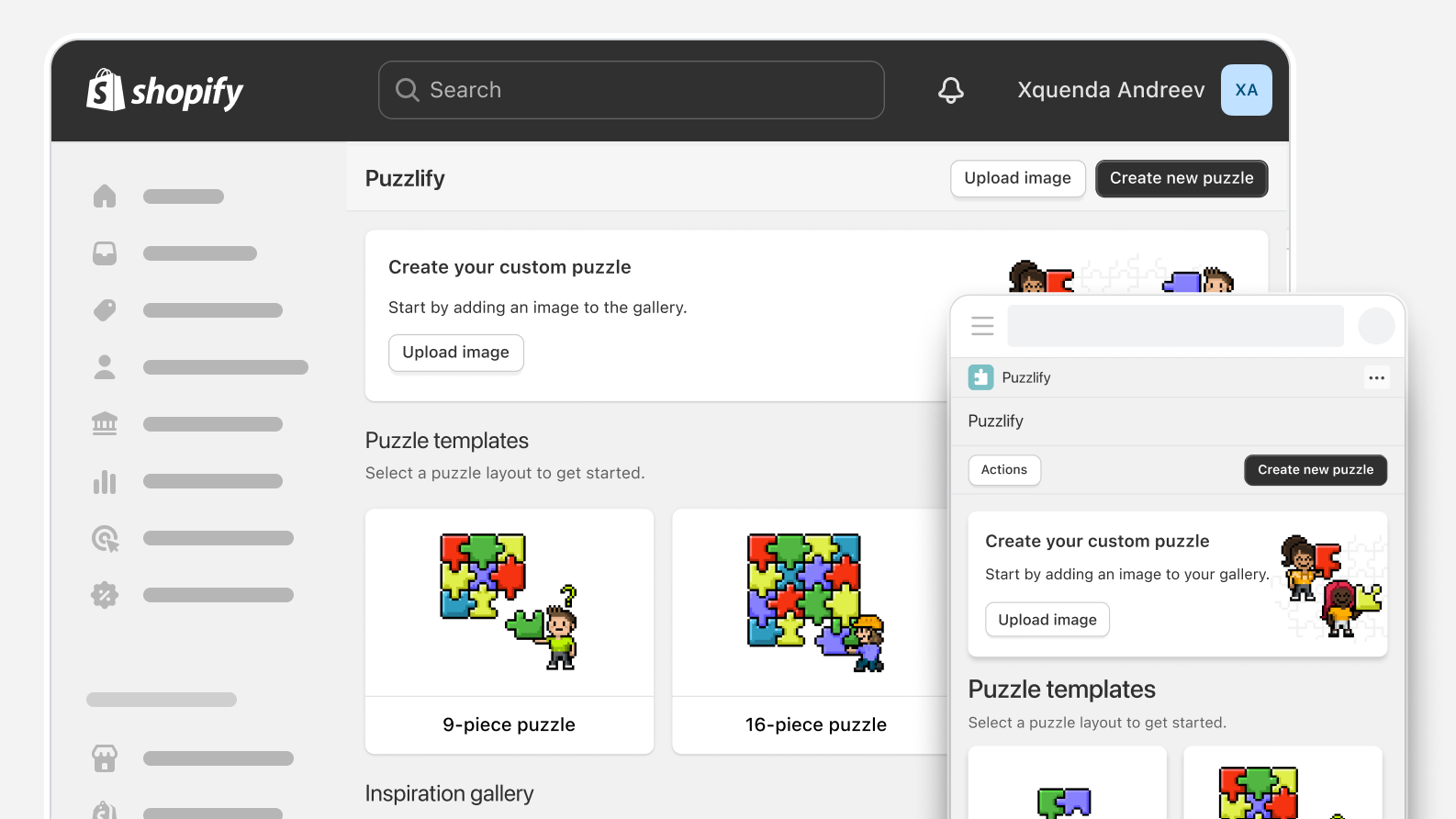 A responsive app on a desktop and mobile device.