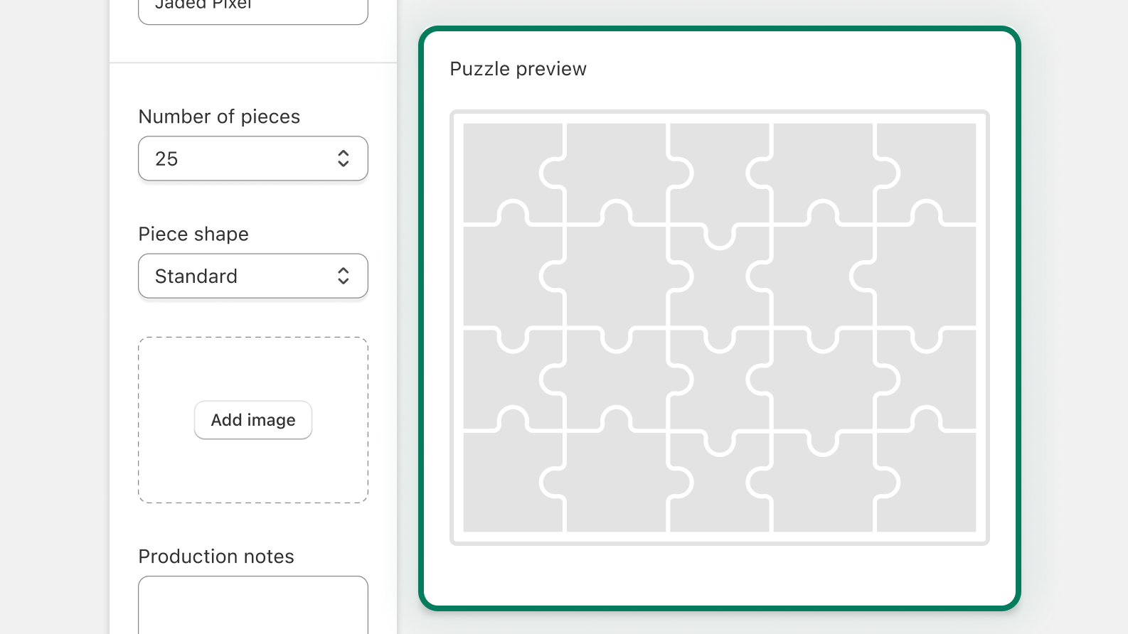 A two column layout with a preview and corresponding editor form fields.