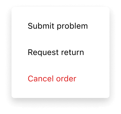 An example of a Menu with three actions.
